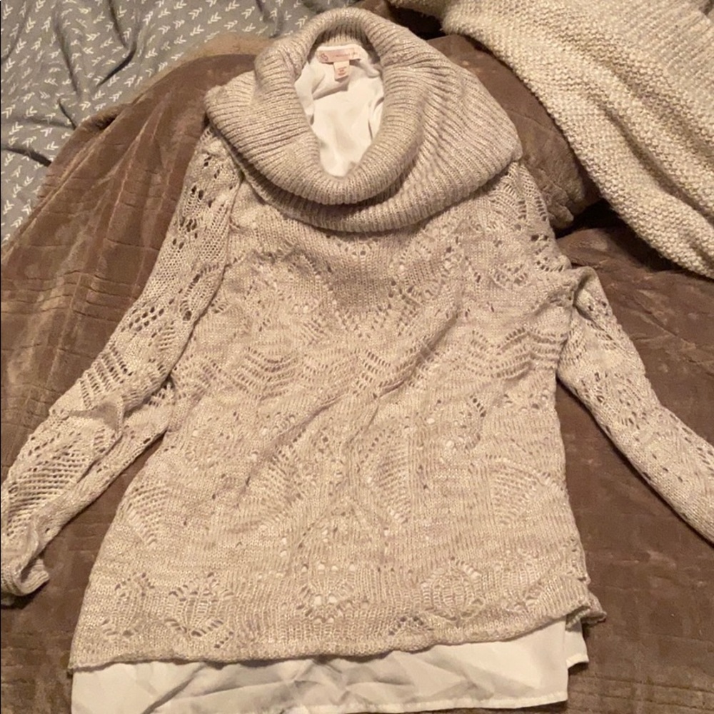 Sparkly cowl neck Dress Barn sweater